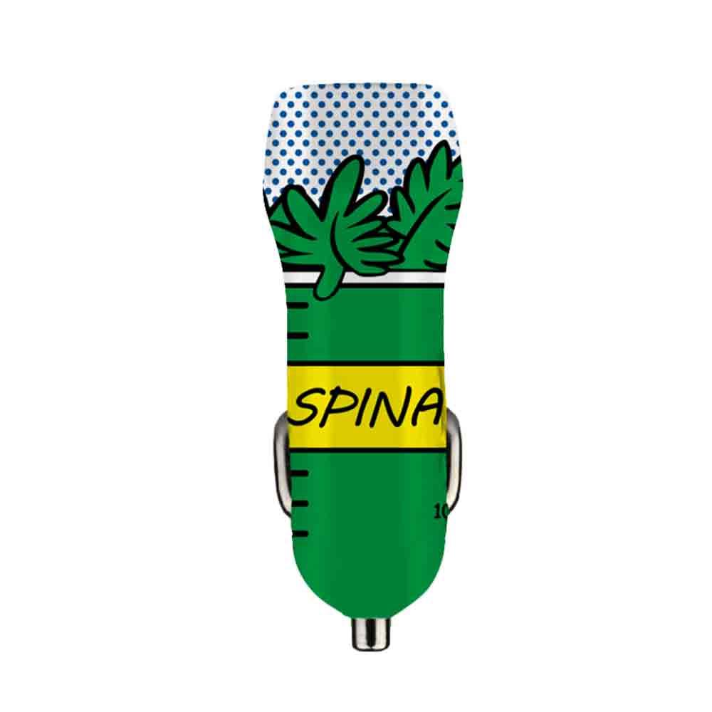 AREA Caricabatterie da auto Area 1 A 2 porte USB spinach